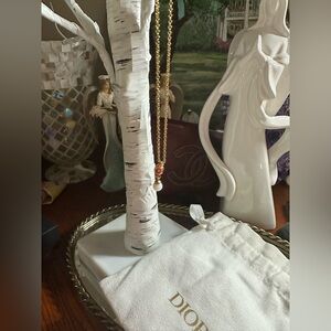 Dior Necklace with Faux Pearl & Rhinestone Pendant